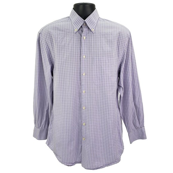 Peter Millar Crown Men's Button Front Sport Shirt Size Medium Long Sleeve Check - Picture 1 of 7